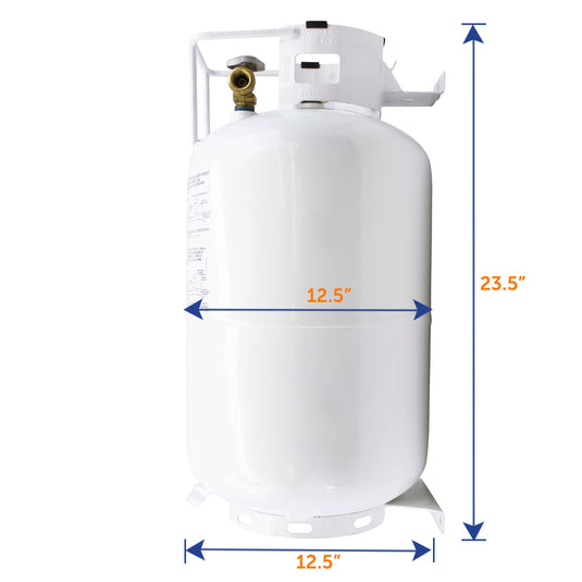 Flame King 30lb Horizontal Propane Cylinder Tank With Valve and Gauge Rv Trailer