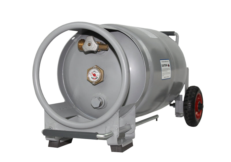 Load image into Gallery viewer, Flame King 30lb Horizontal &amp; Vertical Propane Cylinder Gauge OPD &amp; Wheels
