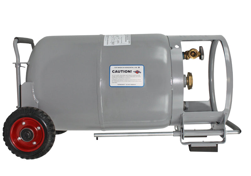 Load image into Gallery viewer, Flame King 30lb Horizontal &amp; Vertical Propane Cylinder Gauge OPD &amp; Wheels
