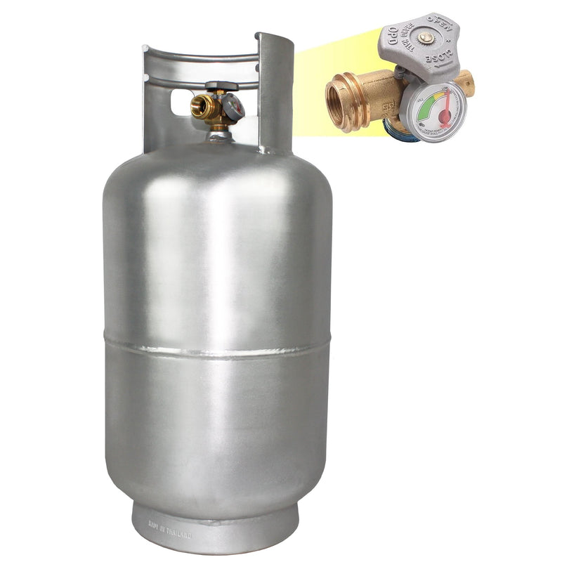 Load image into Gallery viewer, Flame King Lightweight 30lb Aluminum Propane Tank Cylinder Gauge and OPD Valve
