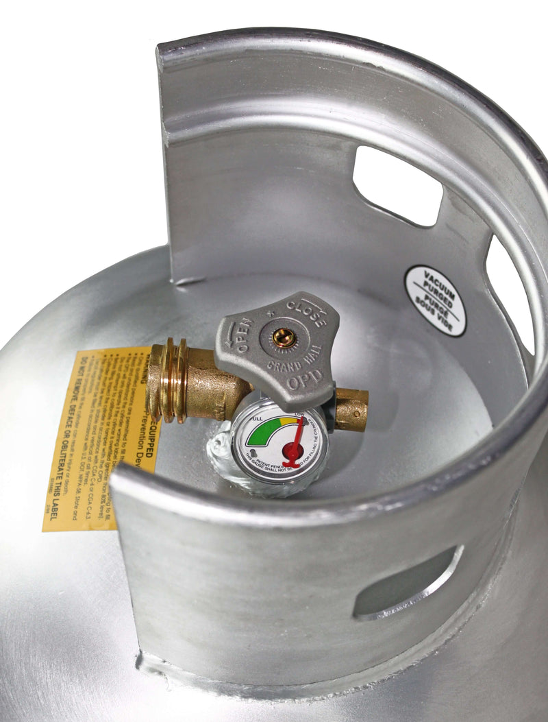 Load image into Gallery viewer, Flame King Lightweight 30lb Aluminum Propane Tank Cylinder Gauge and OPD Valve
