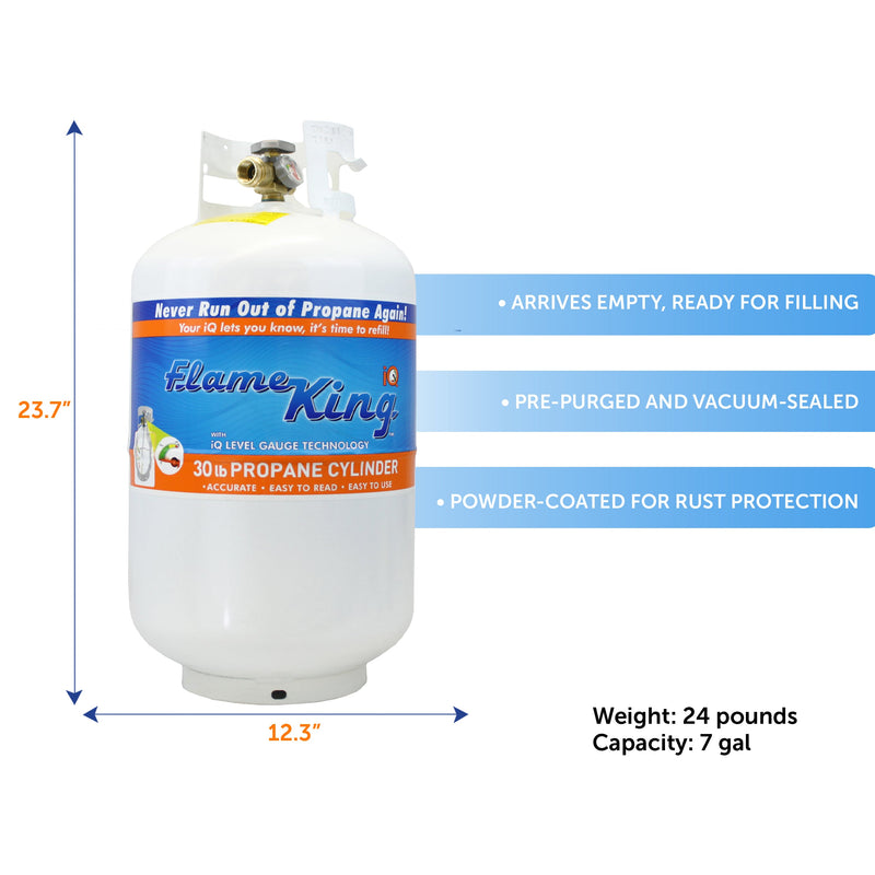 Load image into Gallery viewer, Flame King 30lb Propane Tank LP Cylinder with OPD &amp; Gauge
