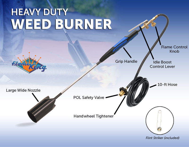 Load image into Gallery viewer, Flame King Heavy Duty Propane Torch Weed Burner 500,000 BTU with Flint Striker
