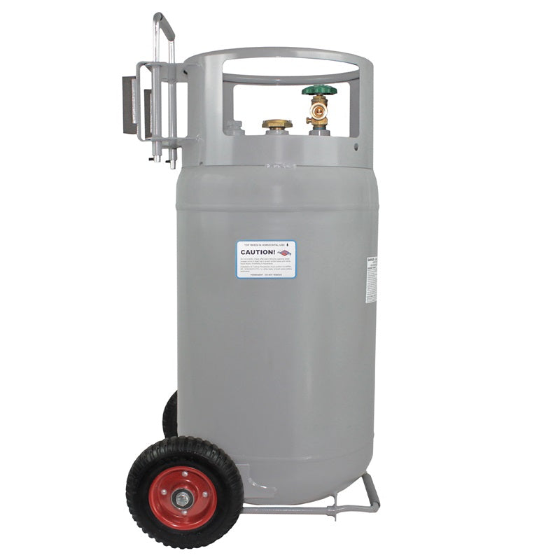 Load image into Gallery viewer, Flame King 60lb Horizontal &amp; Vertical Propane Cylinder Gauge POL &amp; Wheels
