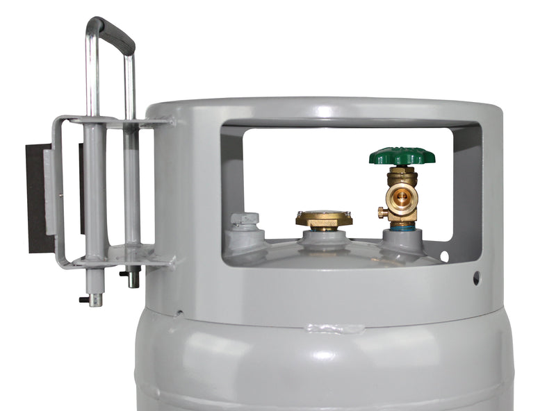 Load image into Gallery viewer, Flame King 60lb Horizontal &amp; Vertical Propane Cylinder Gauge POL &amp; Wheels
