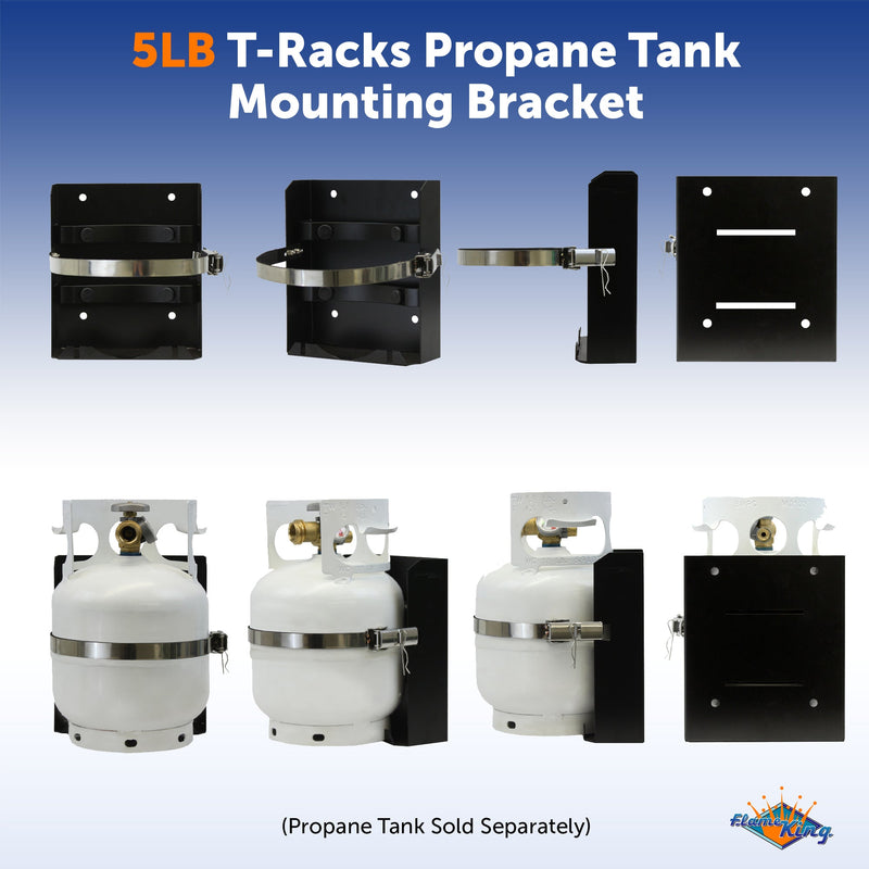 Load image into Gallery viewer, Flame King® T-Racks™ 5lb Propane Tank Mounting Brackets Strap Campervan Overland Vehicles
