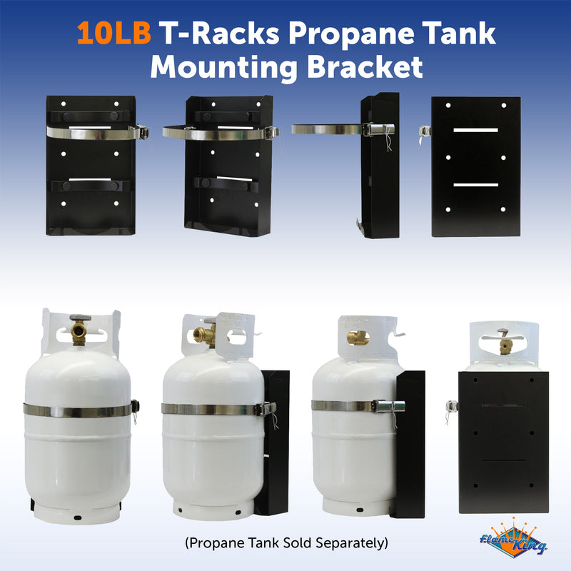 Load image into Gallery viewer, Flame King® T-Racks™ 10lb Propane Tank Mounting Brackets Strap Campervan Overland Vehicles
