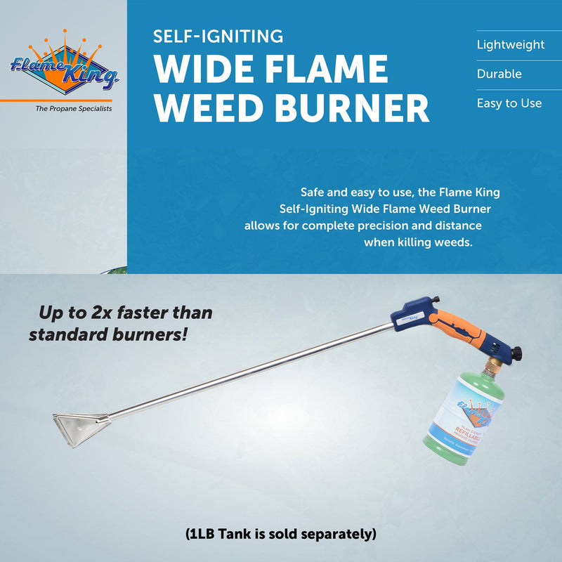 Load image into Gallery viewer, Flame King Propane Torch Wide Flame Weed Burner with Integrated Push Button Igniter
