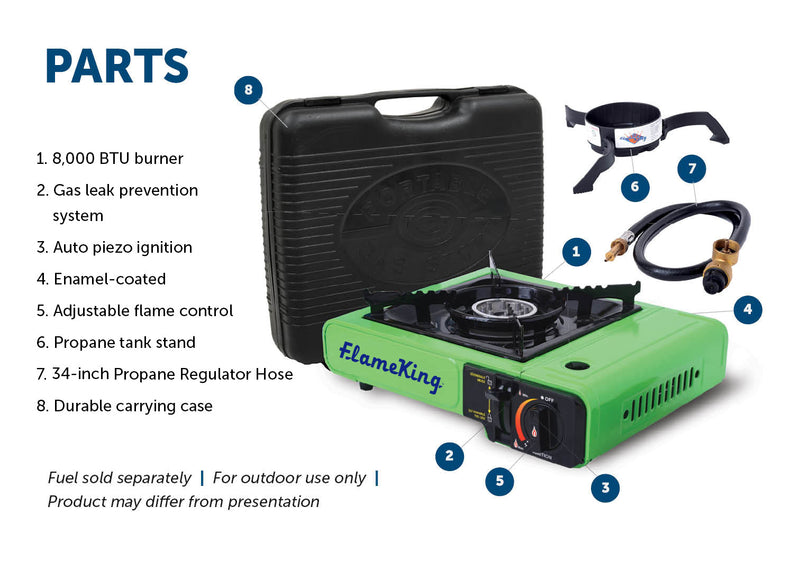 Load image into Gallery viewer, Flame King Portable Butane &amp; Propane Gas Stove with Single Burner
