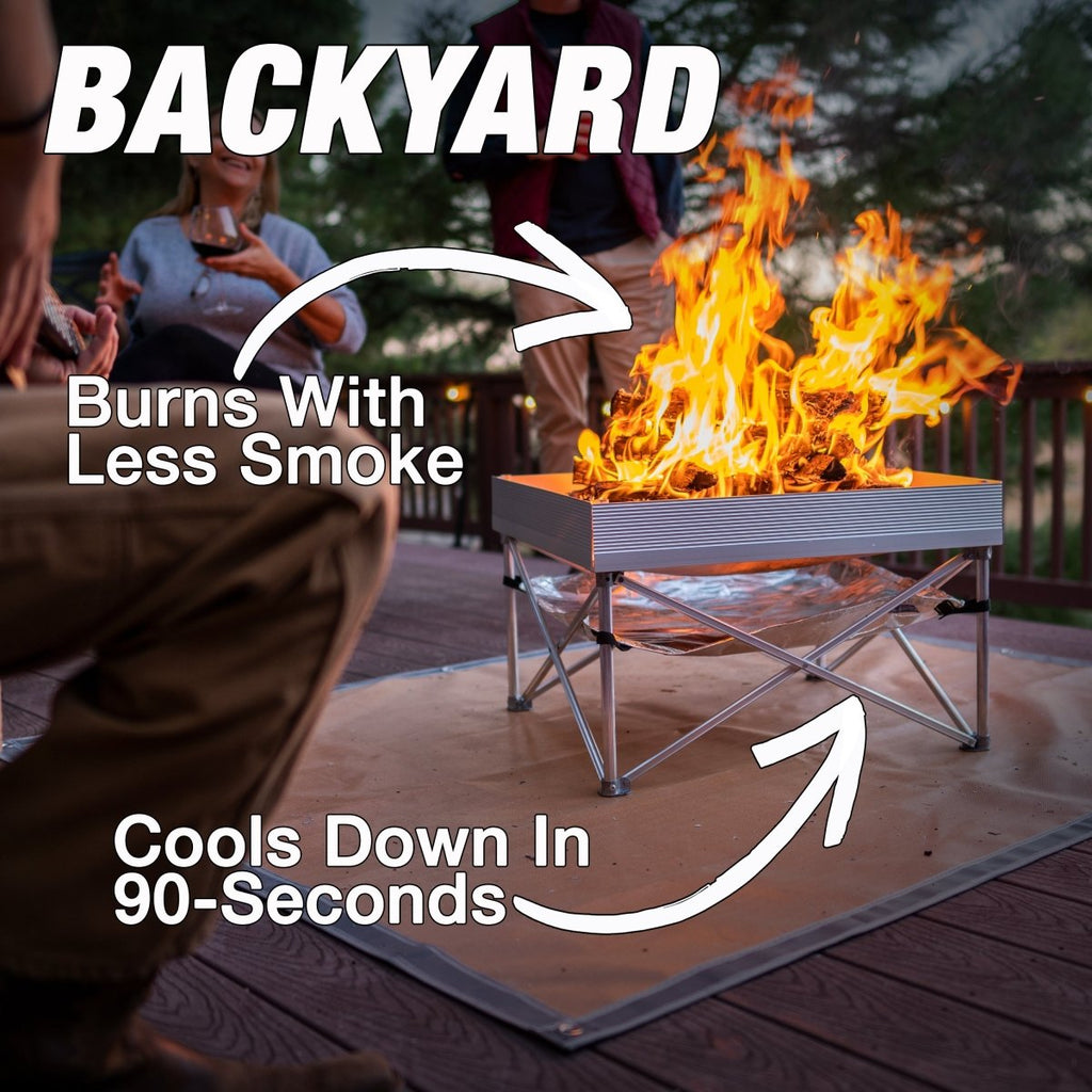 Fireside Outdoor Pop - Up Fire Pit & Heat Shield Bundle - Trail and Timber Co
