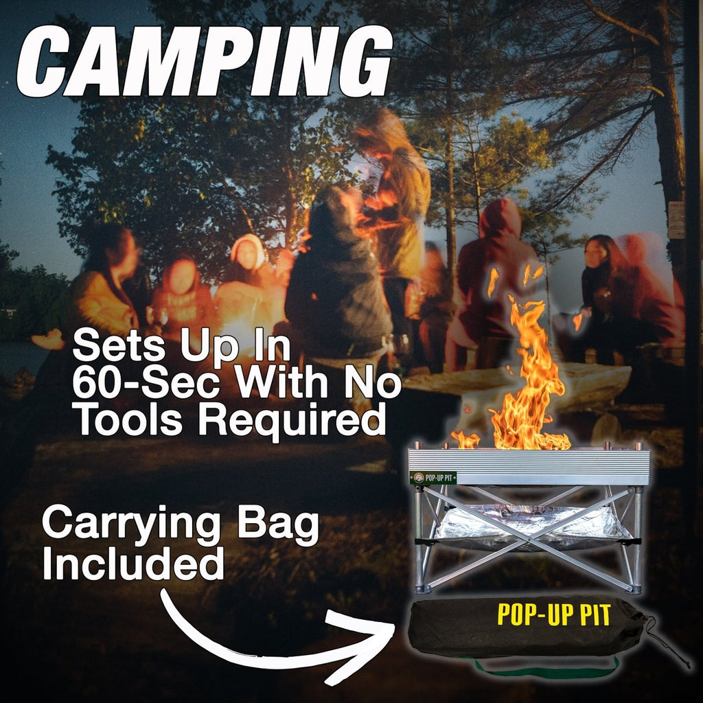 Fireside Outdoor Pop - Up Fire Pit & Heat Shield Bundle - Trail and Timber Co