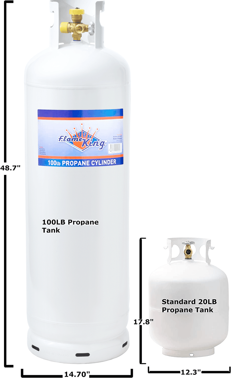 Load image into Gallery viewer, Flame King 100LB Multi-Valve Propane Tank High Capacity Filler
