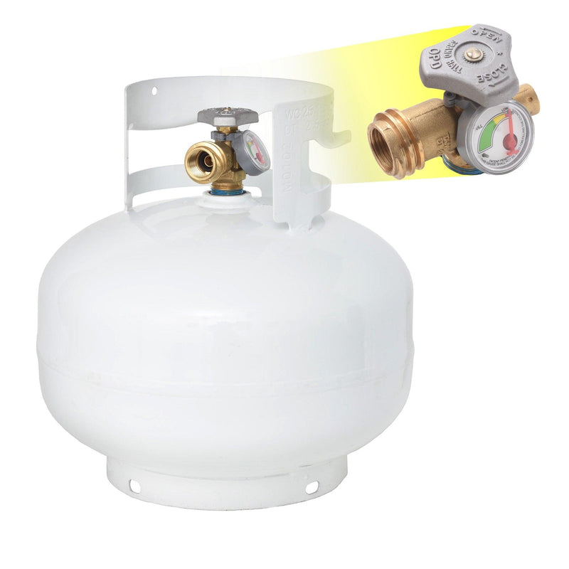 Load image into Gallery viewer, Flame King 11lb Propane Tank Cylinder Squatty with Gauge and Type 1 OPD Valve
