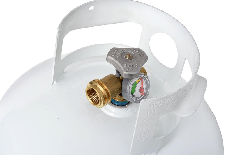 Load image into Gallery viewer, Flame King 11lb Propane Tank Cylinder Squatty with Gauge and Type 1 OPD Valve

