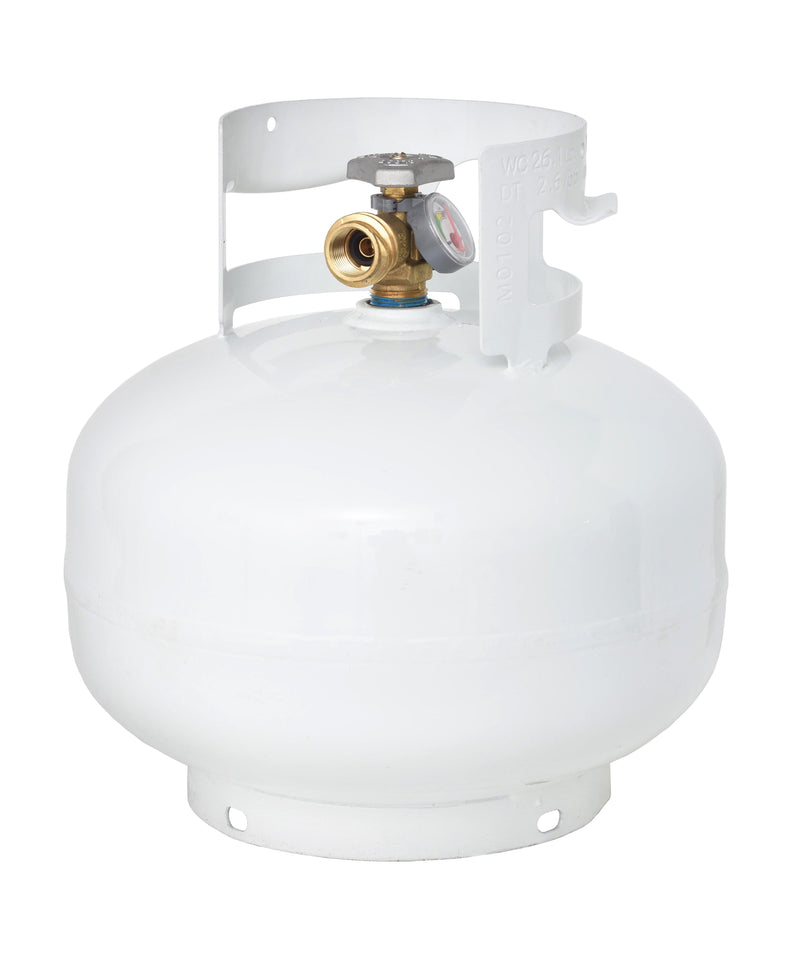 Load image into Gallery viewer, Flame King 11lb Propane Tank Cylinder Squatty with Gauge and Type 1 OPD Valve

