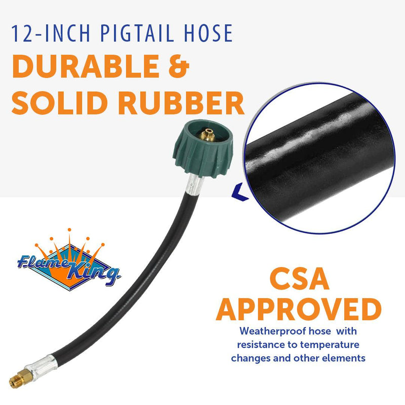 Load image into Gallery viewer, Flame King 12 Inch RV Trailer Propane Tank Pigtail Hose Connector
