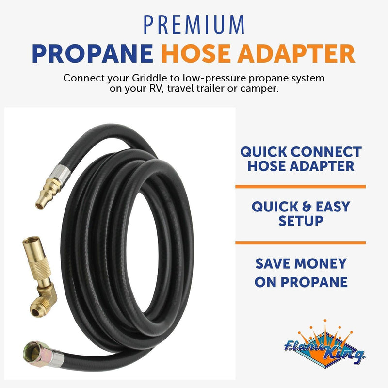 Load image into Gallery viewer, Flame King 12ft RV Quick Connect Hose Adapter for 17″ or 22&#39;&#39; Griddle
