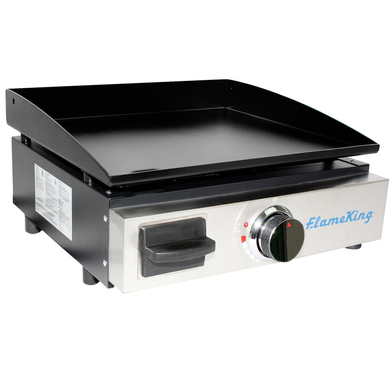 Load image into Gallery viewer, Flame King 17 inch LP Griddle with Small Regulator for RV pullout
