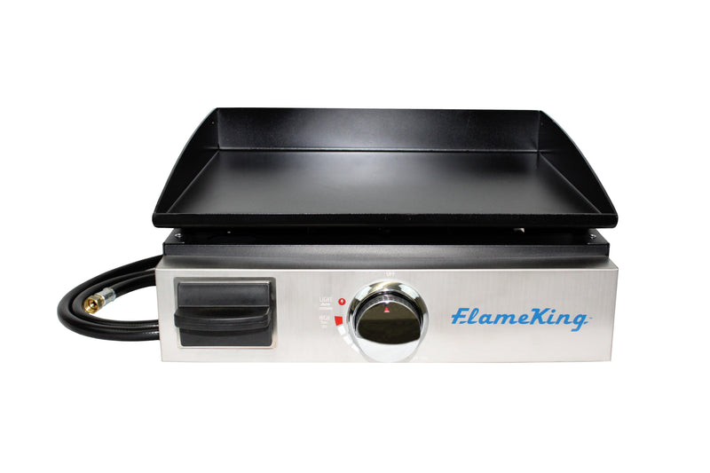 Load image into Gallery viewer, Flame King 17 inch LP Griddle with Small Regulator for RV pullout
