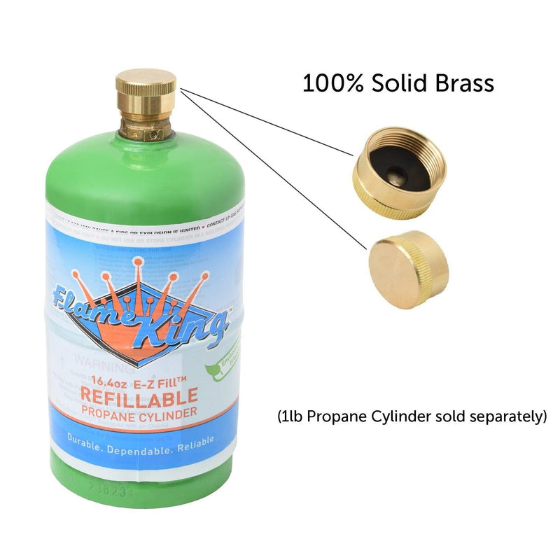 Load image into Gallery viewer, Flame King 1lb Cylinder Brass Caps 4 pack
