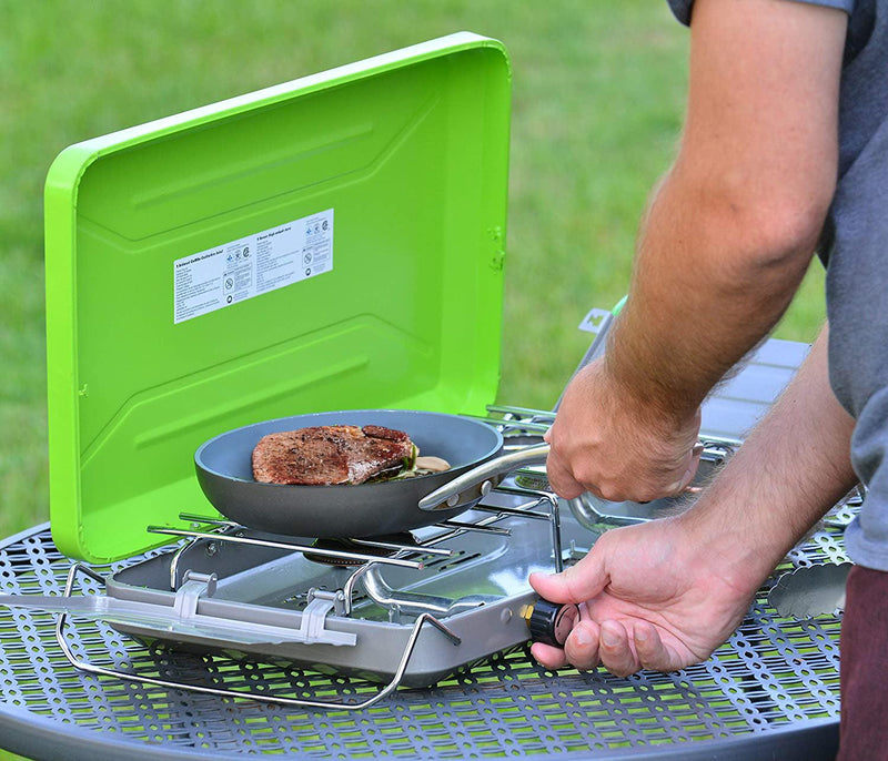 Load image into Gallery viewer, Flame King 2 Burner Portable Propane Gas Camping Stove Grill
