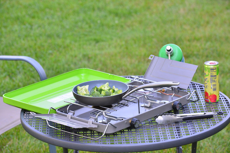 Load image into Gallery viewer, Flame King 2 Burner Portable Propane Gas Camping Stove Grill
