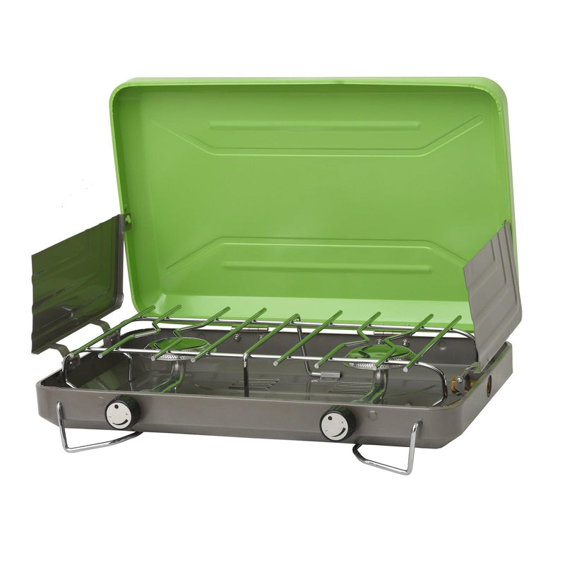 Load image into Gallery viewer, Flame King 2 Burner Portable Propane Gas Camping Stove Grill
