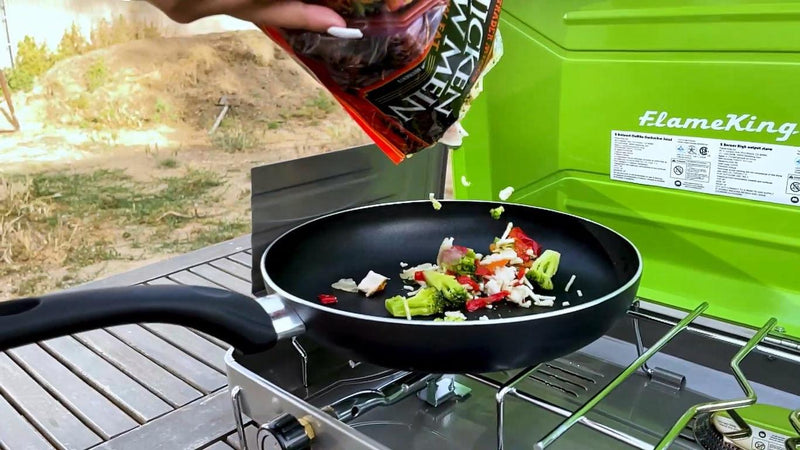 Load image into Gallery viewer, Flame King 2 Burner Portable Propane Gas Camping Stove Grill
