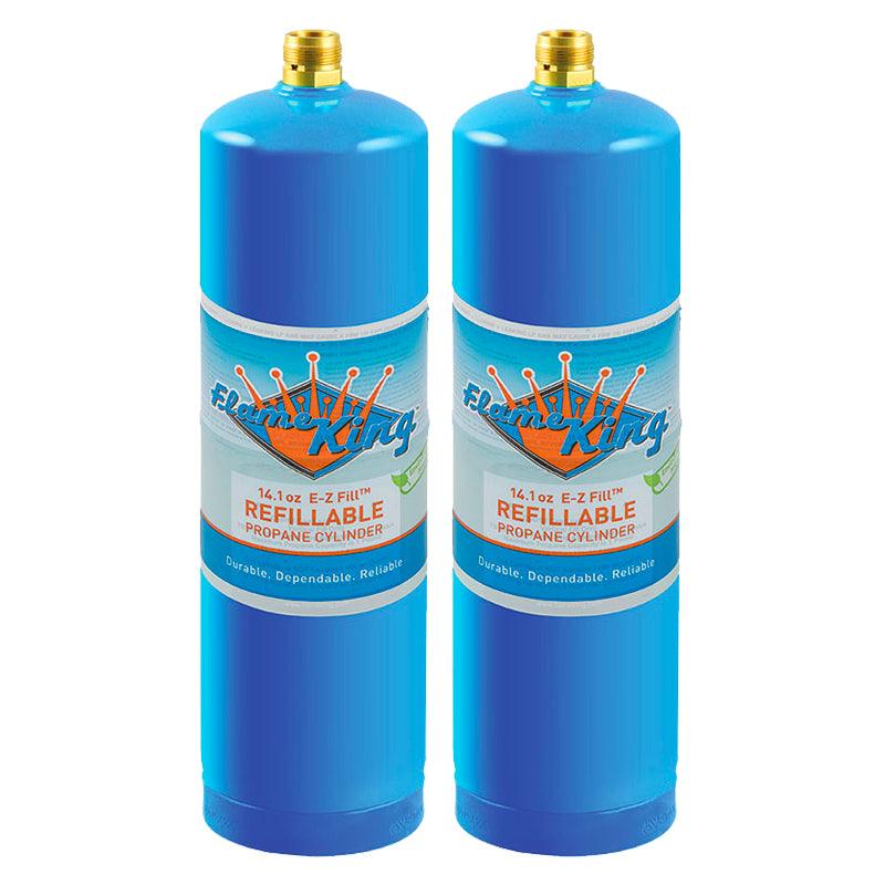 Load image into Gallery viewer, Flame King 2 Pack Eco Friendly Sustainable 1lb Refillable Propane Tank Welding LP Cylinder 14.1
