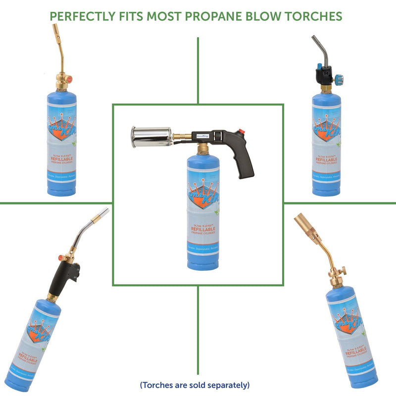 Load image into Gallery viewer, Flame King 2 Pack Eco Friendly Sustainable 1lb Refillable Propane Tank Welding LP Cylinder 14.1
