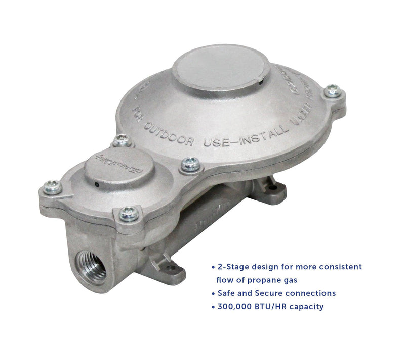Load image into Gallery viewer, Flame King 2-Stage 300,000 BTU Propane LP Vertical Super Compact Regulator
