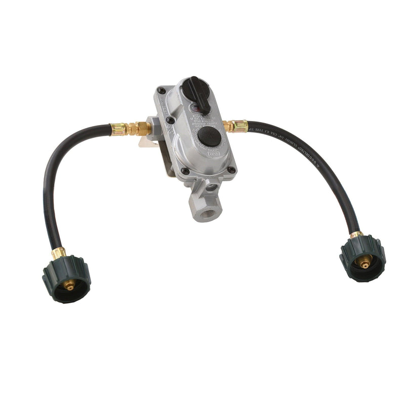 Load image into Gallery viewer, Flame King 2 Stage Auto Propane Gas Regulator with Pls Cover &amp; Long Mount Bracket &amp; 2-12&quot; Pigtails
