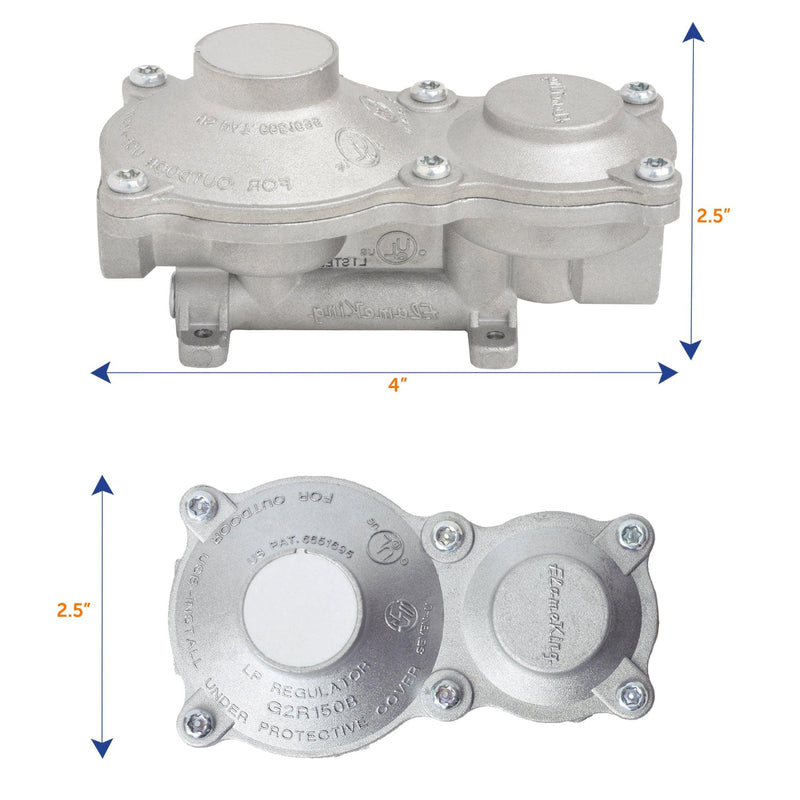 Load image into Gallery viewer, Flame King 2-Stage 160,000 BTU Propane LP Vertical Super Compact Regulator

