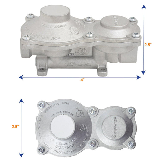 Flame King 2-Stage 160,000 BTU Propane LP Vertical Super Compact Regulator