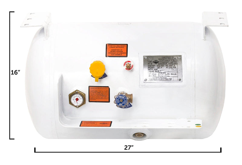 Load image into Gallery viewer, Flame King 20.3 gal ASME RV Trailer Propane Tank Cylinder with Mount Brackets
