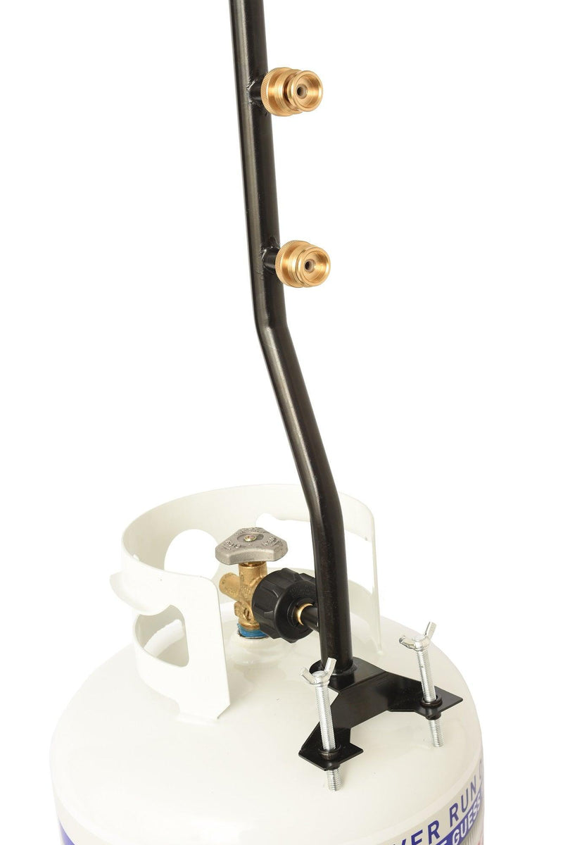 Load image into Gallery viewer, Flame King 3 Outlets Adapter 20 to 1LB Propane Tank Distribution Post Pole Tree Stem Stand
