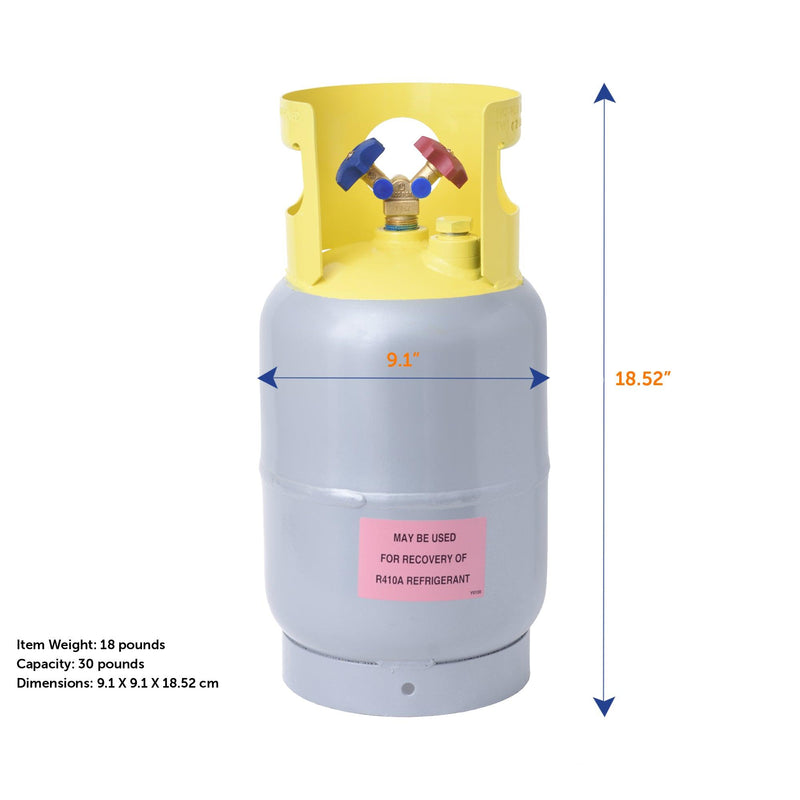 Load image into Gallery viewer, Flame King 30 lb Refrigerant Recovery Cylinder Tank with SCG Y-Valve
