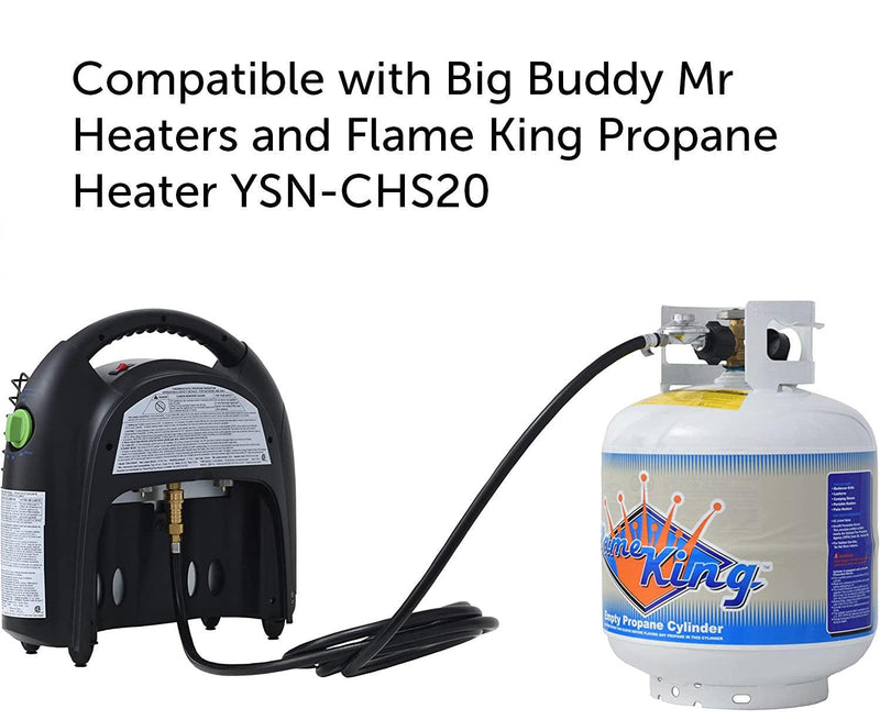 Load image into Gallery viewer, Flame King FK-HTR-QC12FT Propane Gas 3/8&quot; Quick Connect Hose Adapter for Buddy Mr Heaters
