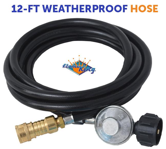 Load image into Gallery viewer, Flame King FK-HTR-QC12FT Propane Gas 3/8&quot; Quick Connect Hose Adapter for Buddy Mr Heaters
