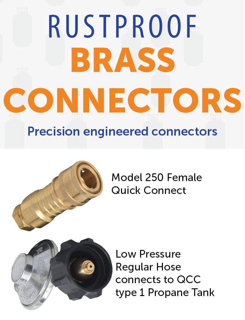 Load image into Gallery viewer, Flame King FK-HTR-QC12FT Propane Gas 3/8&quot; Quick Connect Hose Adapter for Buddy Mr Heaters
