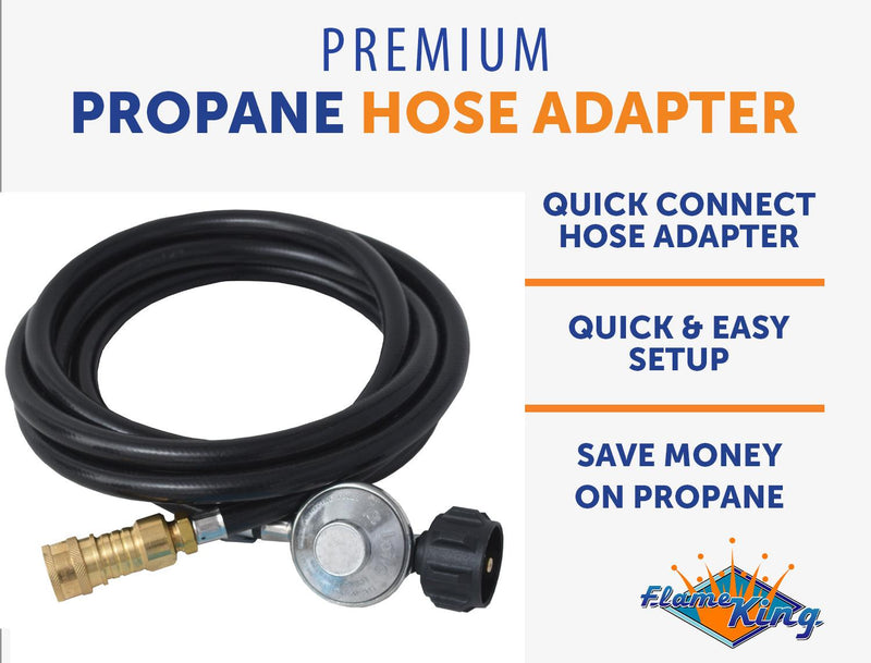 Load image into Gallery viewer, Flame King FK-HTR-QC12FT Propane Gas 3/8&quot; Quick Connect Hose Adapter for Buddy Mr Heaters
