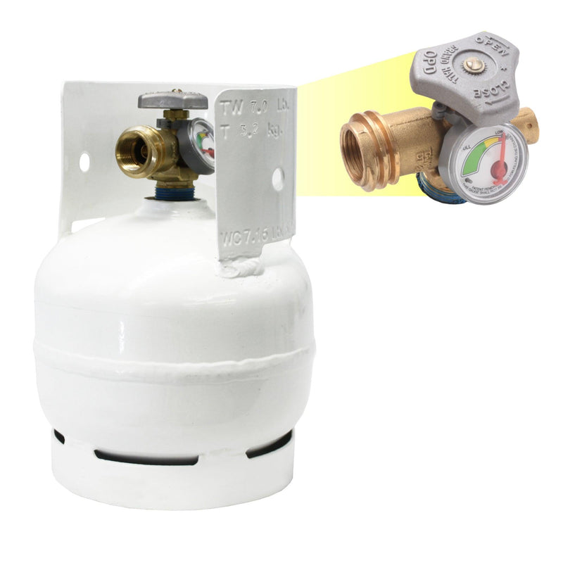 Load image into Gallery viewer, Flame King 3lb Propane Tank LP Cylinder with Gauge and OPD
