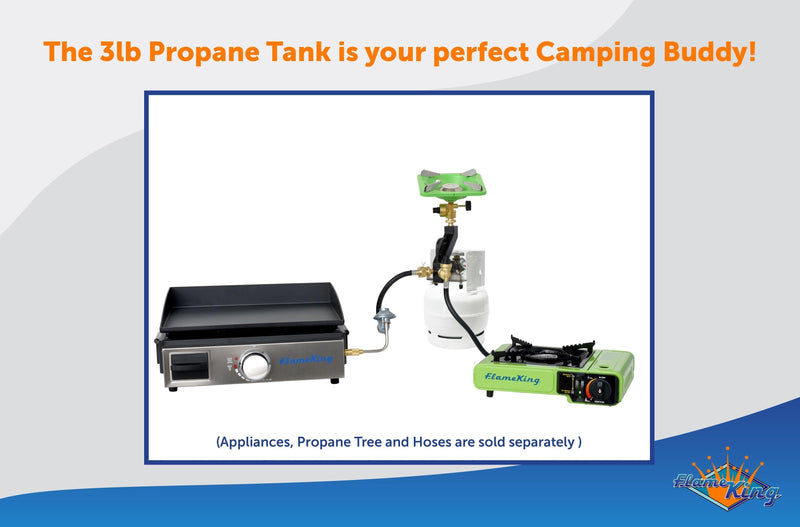Load image into Gallery viewer, Flame King 3lb Propane Tank LP Cylinder with Gauge and OPD
