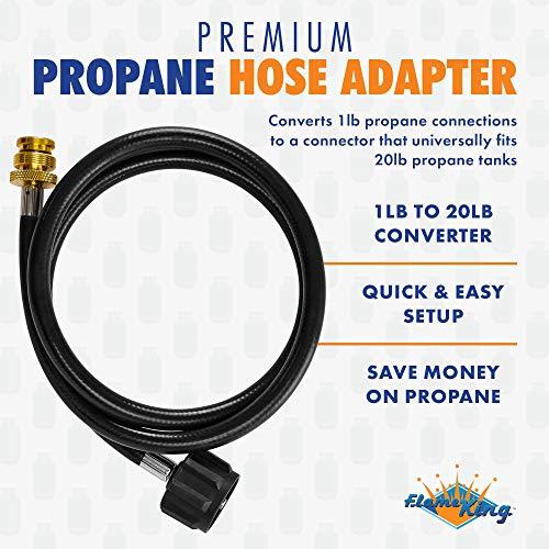 Load image into Gallery viewer, Flame King 4 Feet Propane Adapter Hose 1 lb to 20 lb Converter Replacement for QCC1
