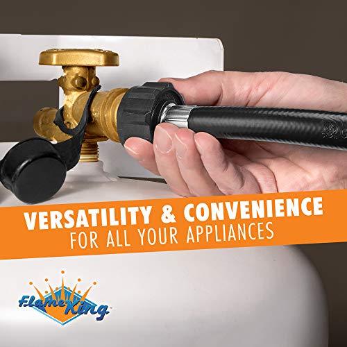 Load image into Gallery viewer, Flame King 4 Feet Propane Adapter Hose 1 lb to 20 lb Converter Replacement for QCC1
