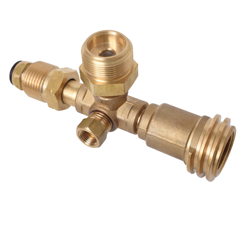 Load image into Gallery viewer, 4 Port Brass Tee Propane Adapter - Flame King
