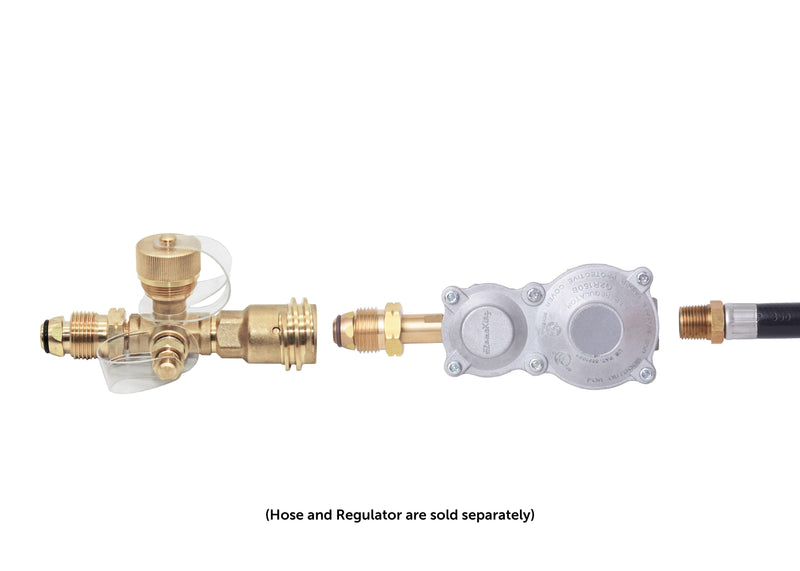 Load image into Gallery viewer, 4 Port Brass Tee Propane Adapter - Flame King
