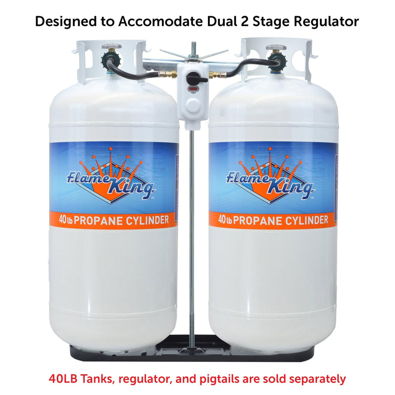 Load image into Gallery viewer, Flame King 40lb Rack for Dual Propane Tank RVs &amp; Trailers
