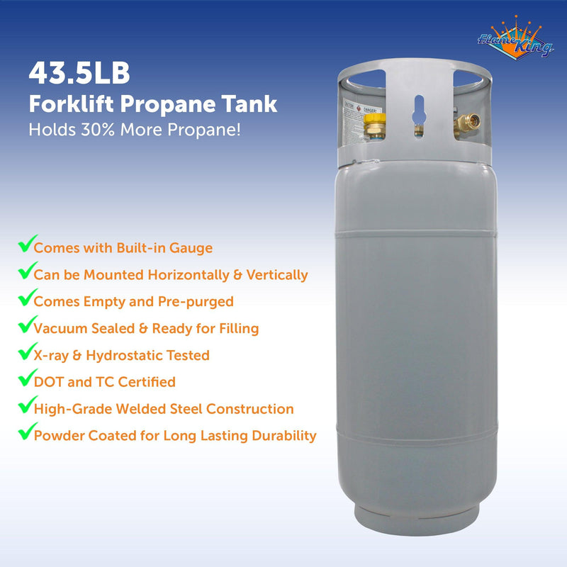 Load image into Gallery viewer, Flame King 43.5lb Forklift Steel Propane Tank Cylinder with Gauge
