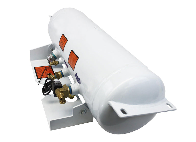 Load image into Gallery viewer, Flame King 5.9 Gallon ASME RV Trailer Propane Tank with Remote Valves &amp; Solenoid
